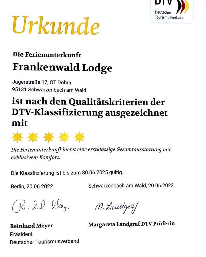 Frankenwald-Lodge Schwarzenbach am Wald Ngoại thất bức ảnh